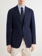 Dunhill - Wool and Mohair-Blend Prince of Wales Blazer - Blue