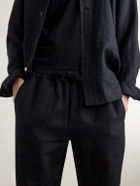 Saman Amel - Straight-Leg Linen Trousers - Black