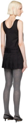 OPEN YY Black Belted Pleated Minidress