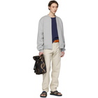 Dries Van Noten Grey Hoddan Hand Zip-Up Sweatshirt