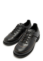 Our Legacy Ten Pin Panelled Leather Shoes Black