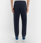 Alexander McQueen - Slim-Fit Tapered Embroidered Loopback Cotton-Jersey Sweatpants - Men - Navy