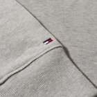 Tommy Jeans Men's Larger RWB Flag Half Zip Sweat in Light Grey Heather