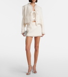 Area Embellished tweed crop top
