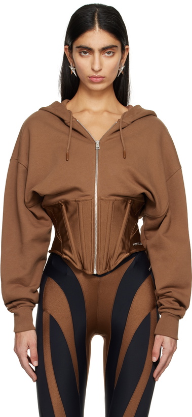 Photo: Mugler Brown Corseted Hoodie