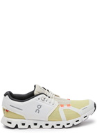 ON Cloud 5 Push Panelled Mesh-knit Sneakers Cream