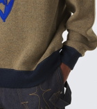 JW Anderson Embroidered wool-blend half-zip sweater