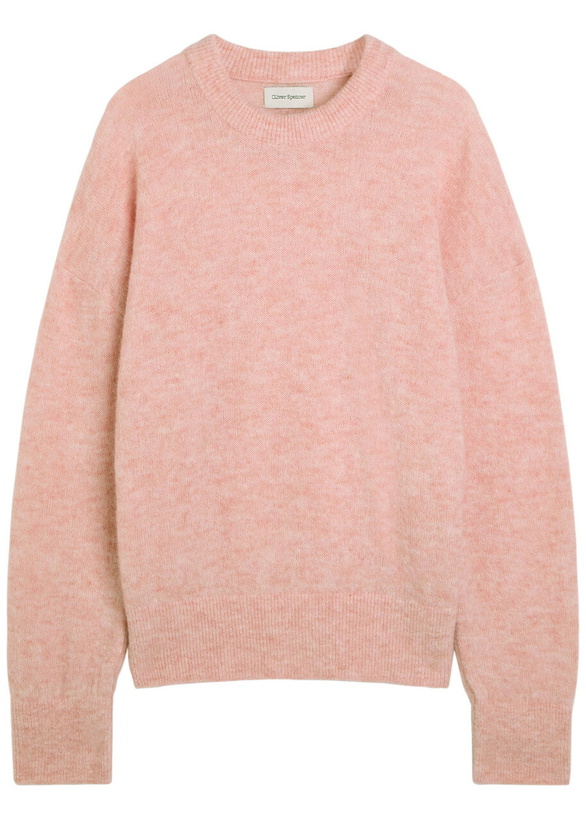 Photo: Oliver Spencer Burley Melange Brushed Wool-blend Jumper Pink