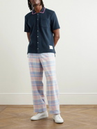 Thom Browne - Striped Waffle-Knit Cotton Shirt - Blue
