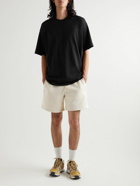 adidas Originals - Straight-Leg Logo-Embroidered Cotton-Jersey Drawstring Shorts - White
