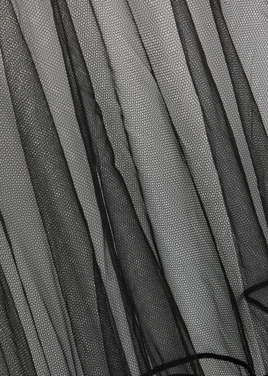 Nensi Dojaka Asymmetric Panelled Mesh Maxi Dress Black