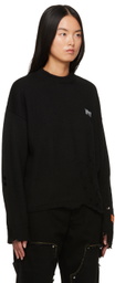 Heron Preston Black Shredded Sweater