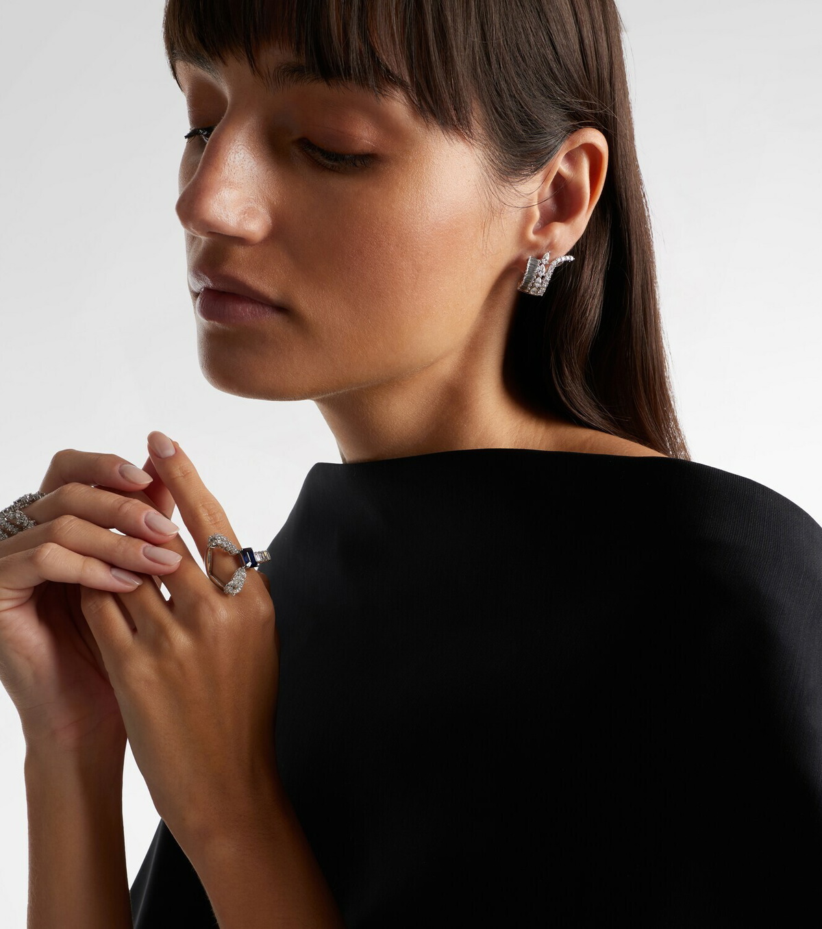 Yeprem Y-Couture 18kt white gold earrings with diamonds