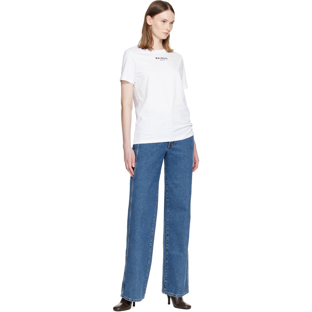 BALMAIN Blue Straight Denim Jeans