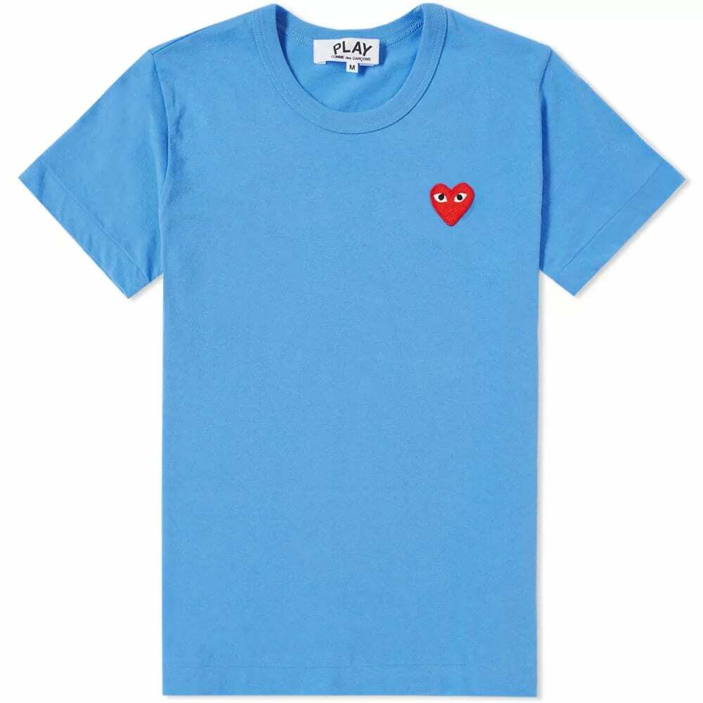 Comme des Garcons Play Women s Colour Series Logo T Shirt in Blue Comme des Garcons Play