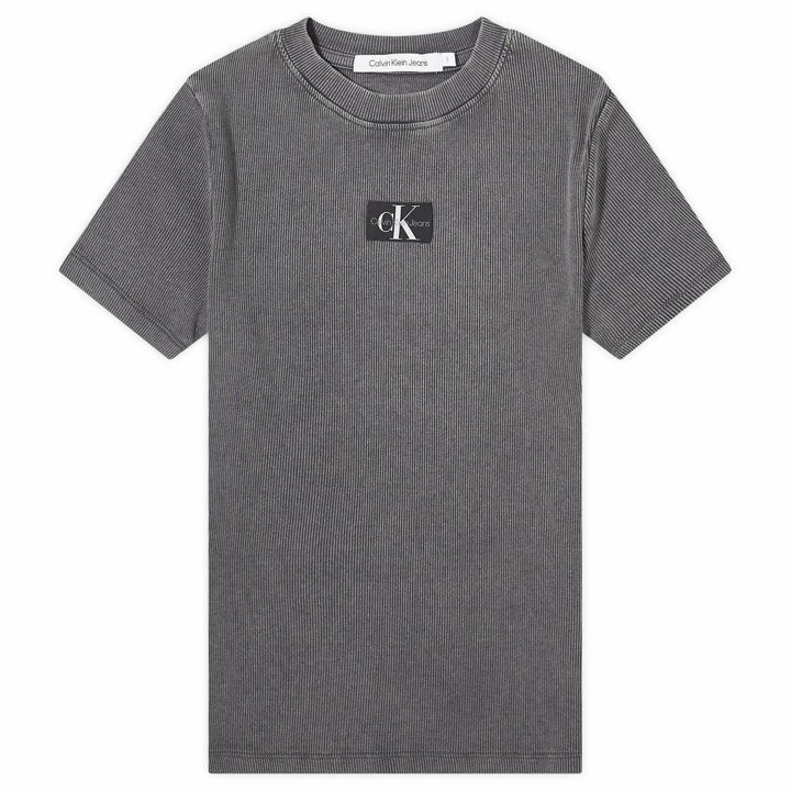 Photo: Calvin Klein Women's Label Washed Rib Slim T-Shirt in Washed Black