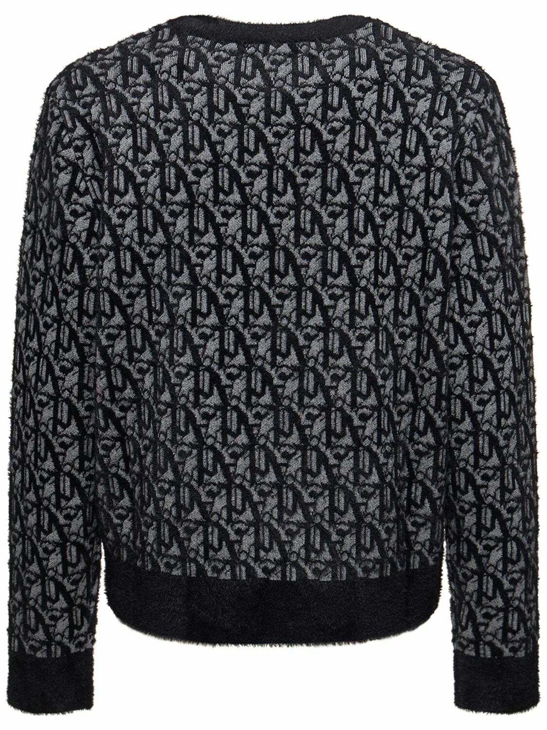 PALM ANGELS - Monogram Jacquard Wool Blend Sweater Palm Angels