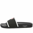 Thom Browne Men's Rubber Pool Slide in Black