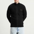 Fred Perry Men's Textured Zip Through Cardigan in Black