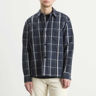 MHL by Margaret Howell Men's Overall Shirt in Slate Blue/Off White