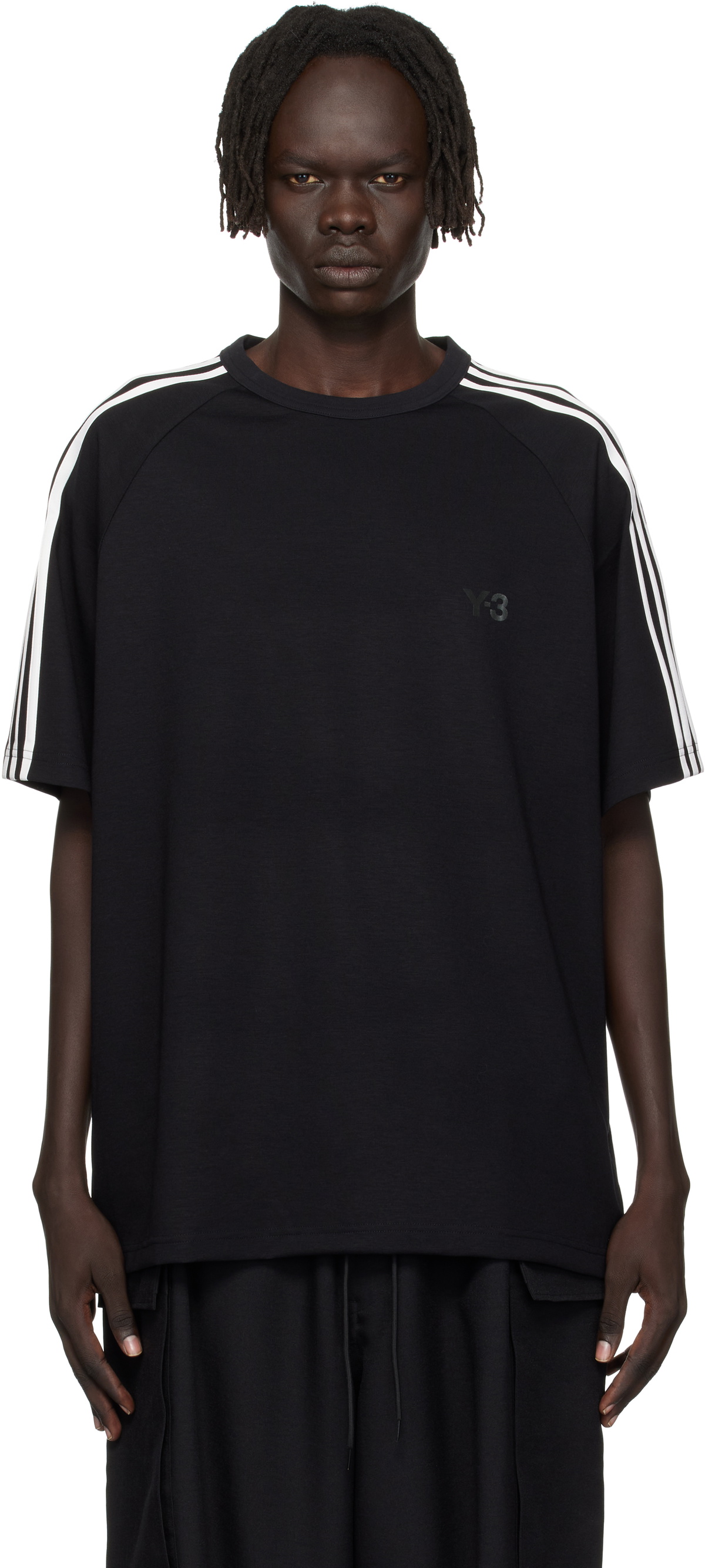【送料&関税込】Y-3 3-stripes T-shirt Y-3 Black & White 3-Stripes Long Sleeve T-Shirt Y-3