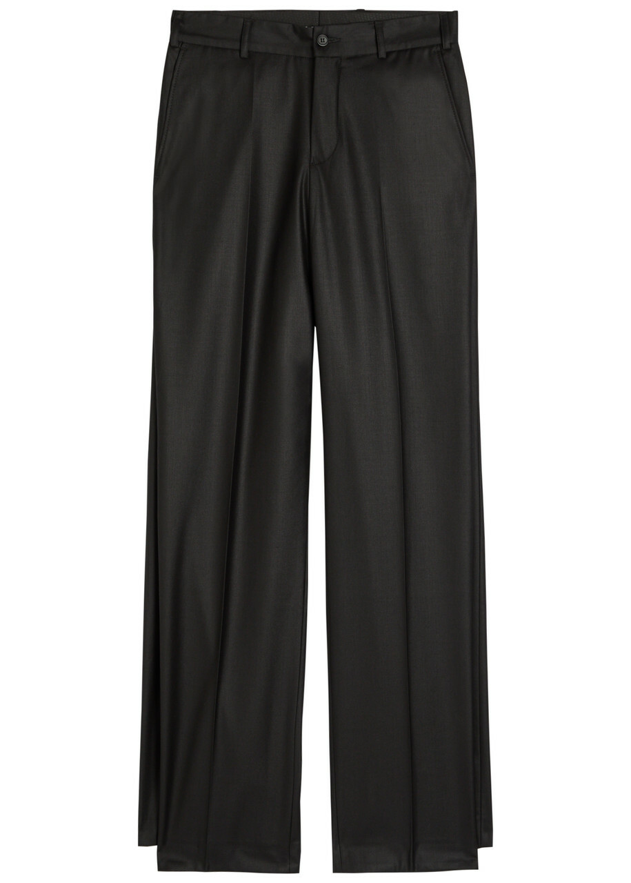 Bettter Double Leg Layered Wool-blend Trousers Black