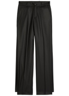 Bettter Double Leg Layered Wool-blend Trousers Black