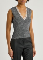 JW Anderson Lace-trimmed Cotton-blend Vest Grey