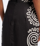 Cala de la Cruz Bruna printed linen maxi skirt