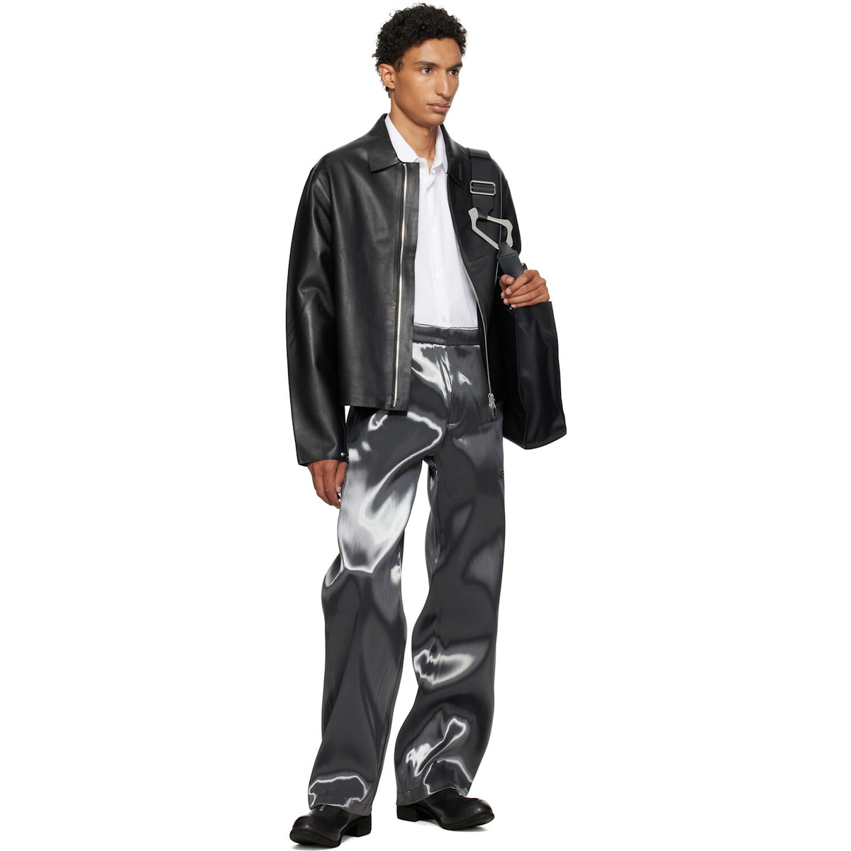 HELIOT EMIL Black Tremor Leather Jacket