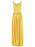 Lanvin Gathered Skirt V Neckline Long Dress