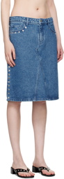Paloma Wool Blue Crowd Denim Midi Skirt