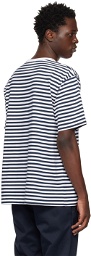 nanamica Navy & White Striped T-Shirt