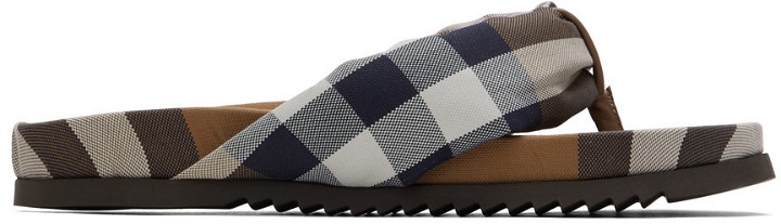 Photo: Burberry Brown Cotton Check Sandals