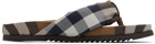 Burberry Brown Cotton Check Sandals