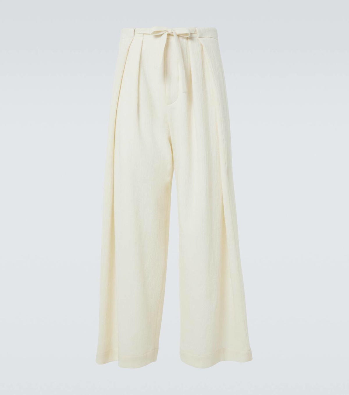 King & Tuckfield Deep Fold wool wide-leg pants
