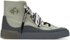 Off-White Taupe Mid-Top Vulcanized Sneakers