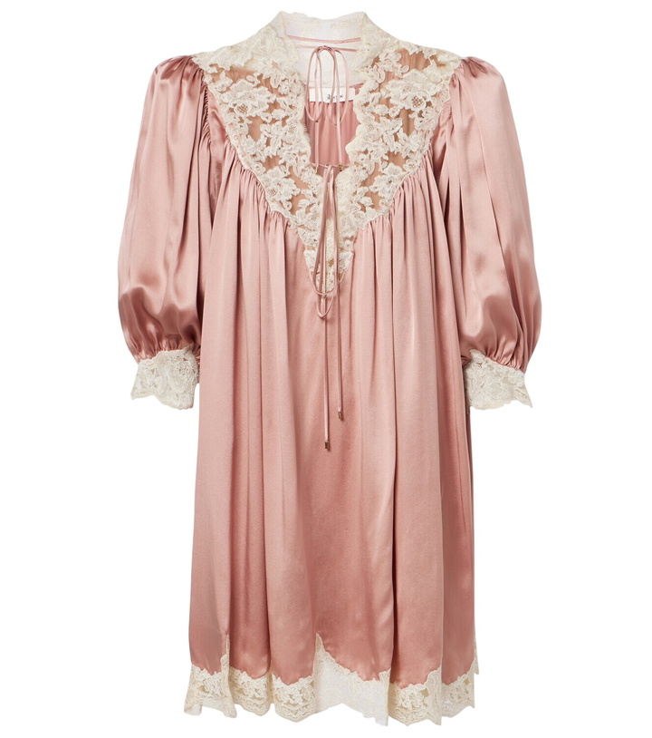 Photo: Chloé Lace-trimmed silk satin minidress