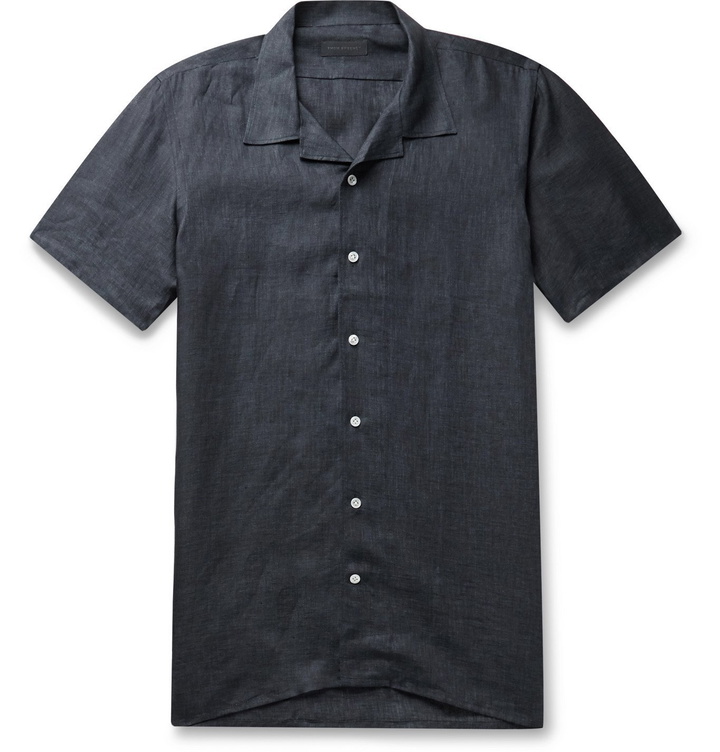 Photo: THOM SWEENEY - Camp-Collar Linen Shirt - Blue