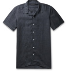 THOM SWEENEY - Camp-Collar Linen Shirt - Blue