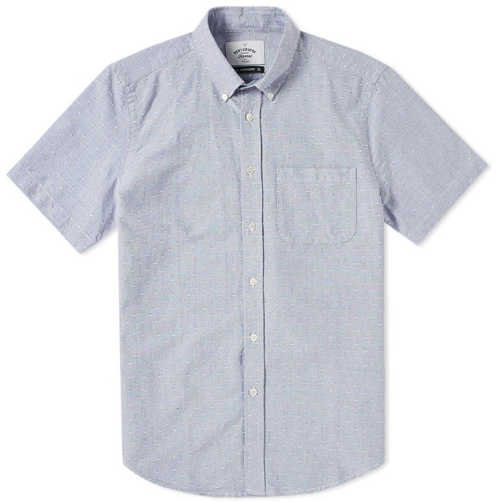 Photo: Portuguese Flannel Button Down Short Sleeve Dobby Shirt
