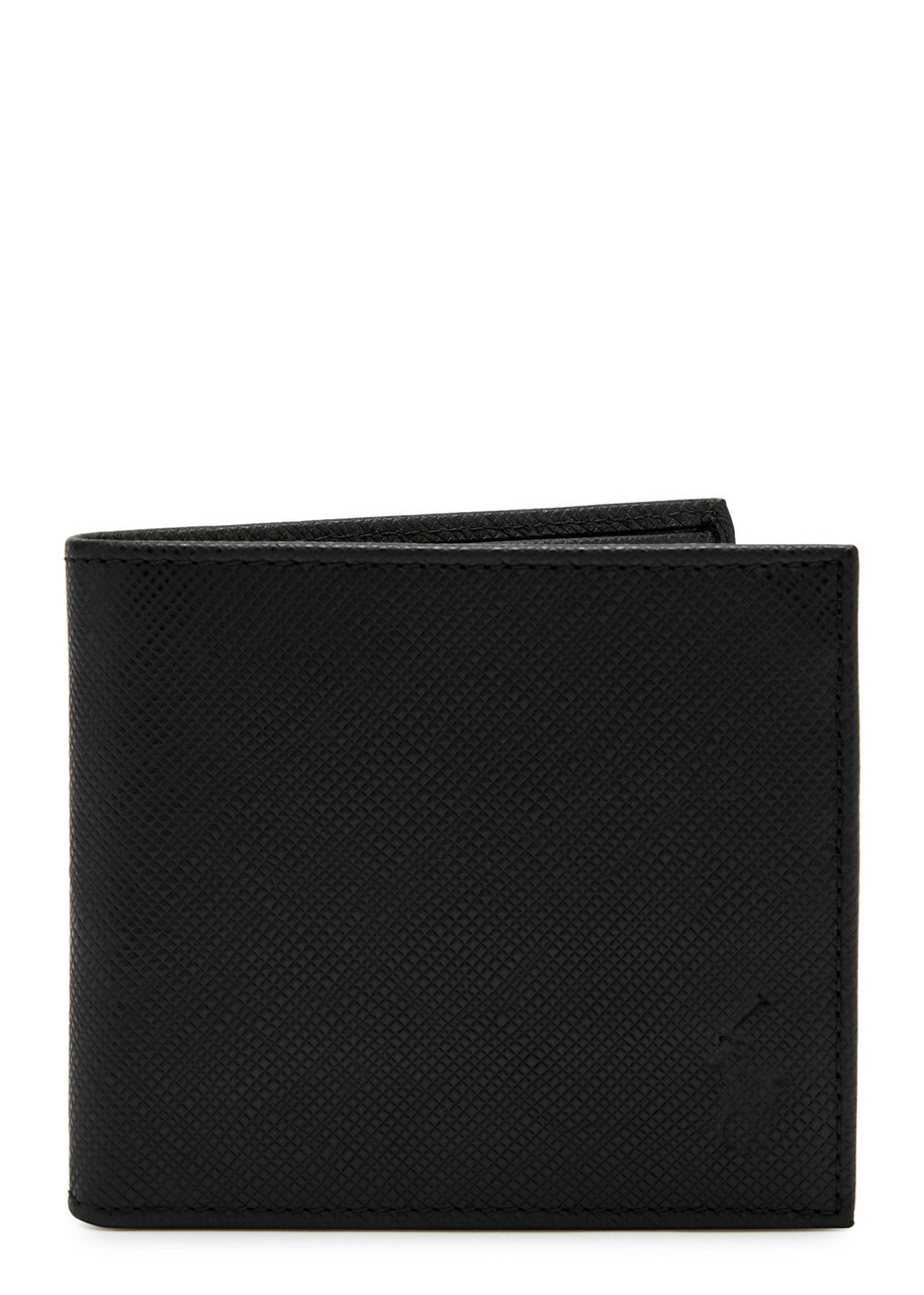 Polo Ralph Lauren Logo Saffiano Leather Wallet - Black - One Size
