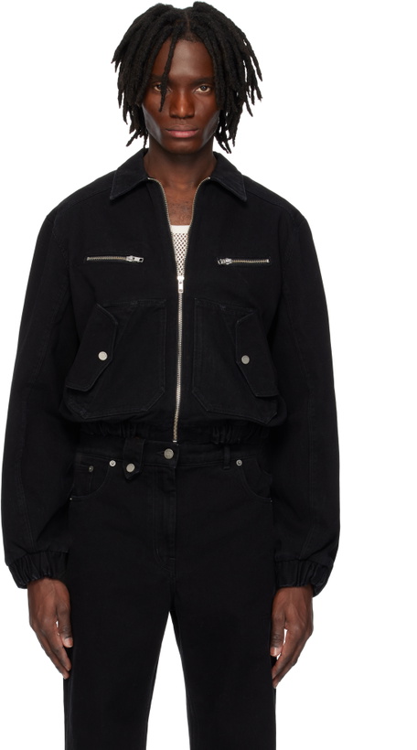 Photo: EGONlab Black Lining Denim Bomber Jacket