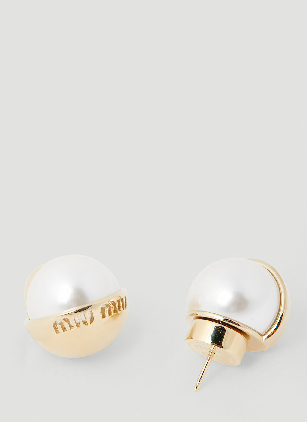 【日本未入荷☆】★MIUMIU★ Pearl Earring ピアス Logo Pearl Earrings in Gold Miu Miu