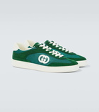 Gucci Interlocking G suede and canvas sneakers