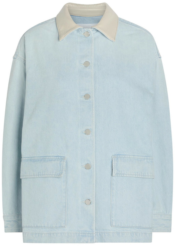 Photo: Agolde X Maria Mcmanus Leather-trim Denim Jacket Light Blue