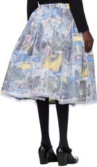 Comme des Garçons Multicolor Nylon Tulle & Paper Midi Skirt