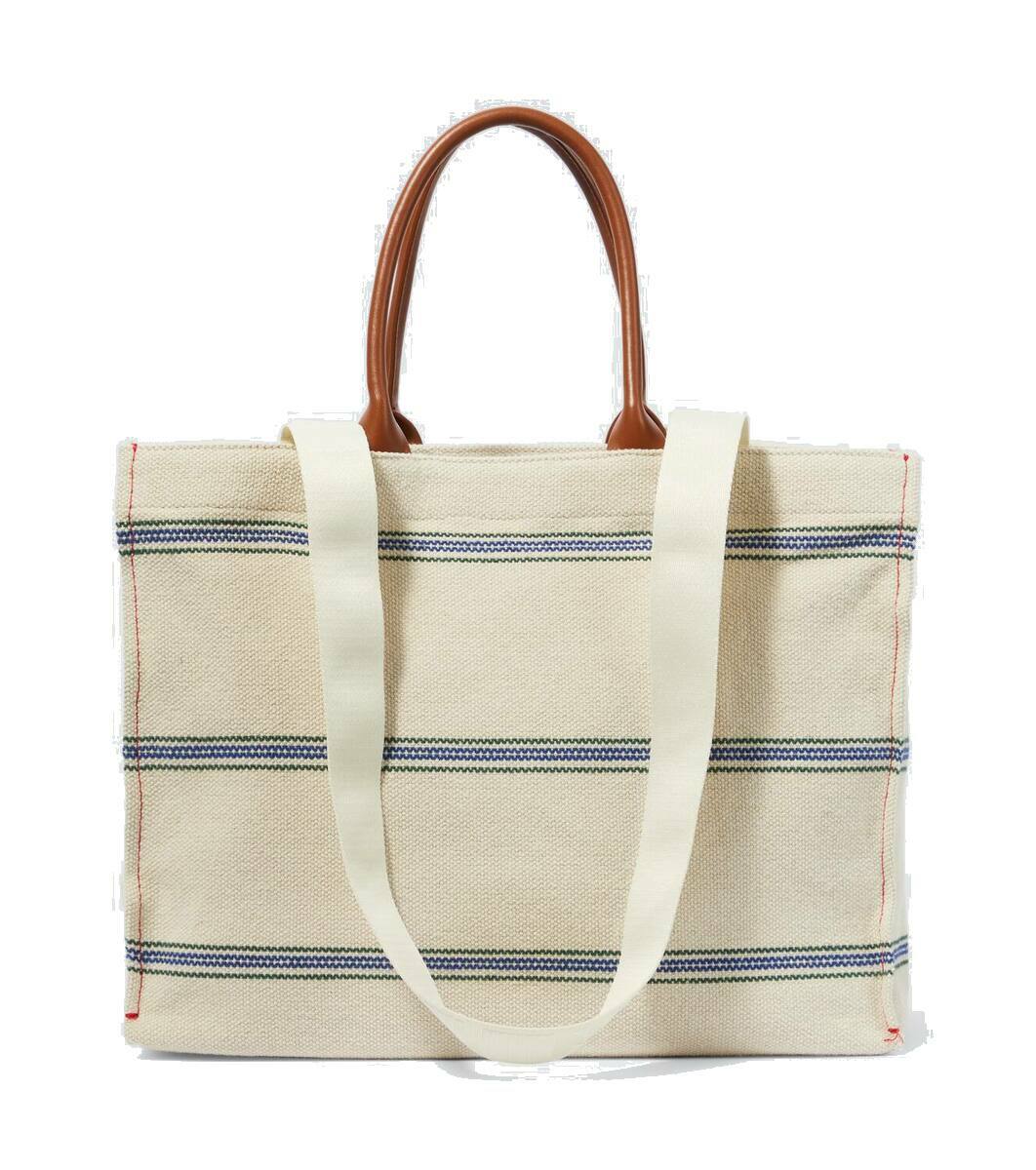 Marni Logo leather-trimmed tote bag Marni