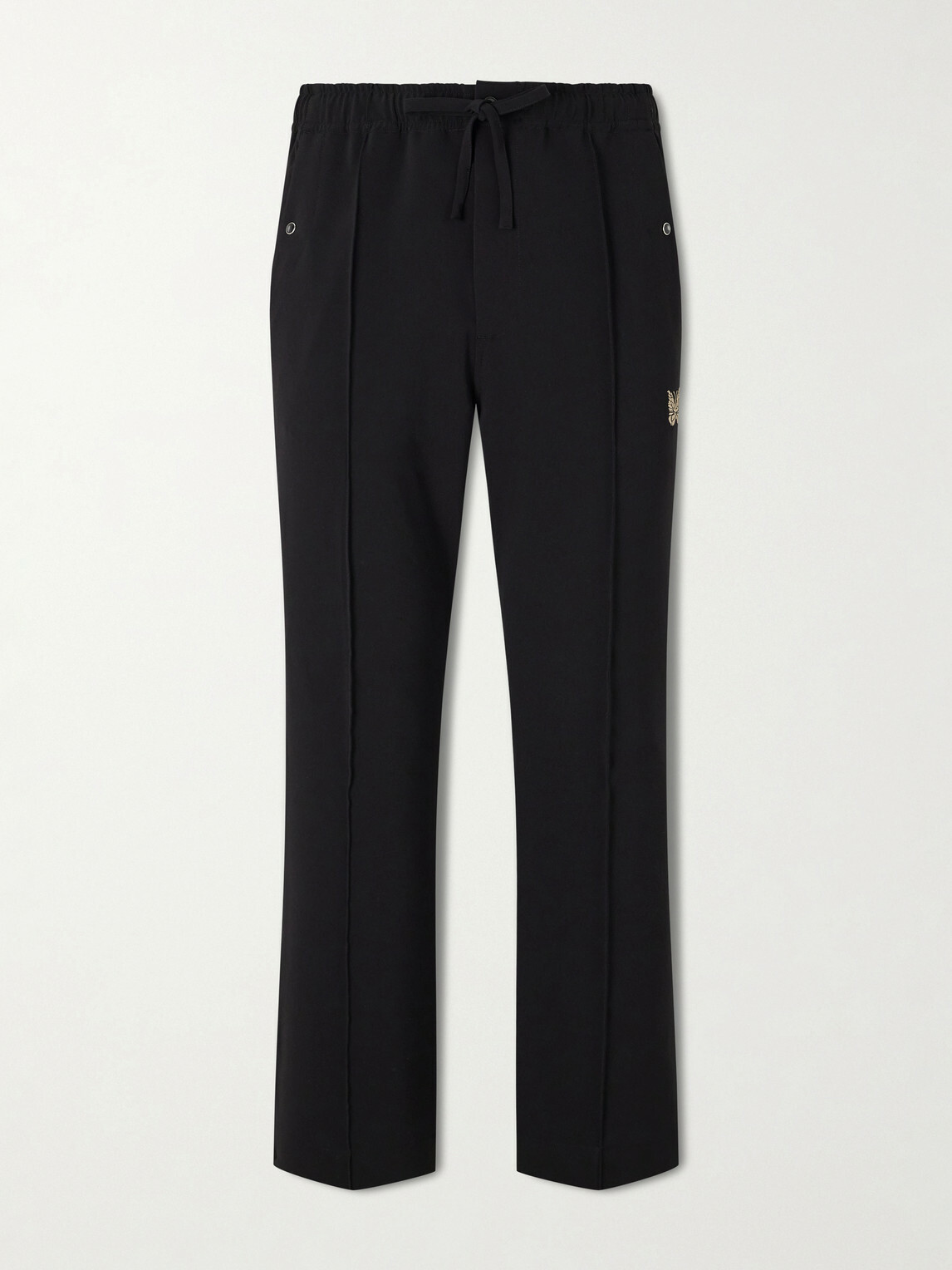 Needles - Piping Cowboy Straight-Leg Embroidered Woven Trousers - Black