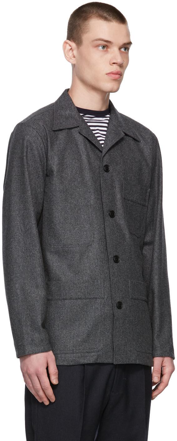 Ring Jacket Grey Wool Chore Jacket